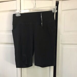 Eileen Fisher NWT Organic Cotton Black, high waist activewear shorts - S